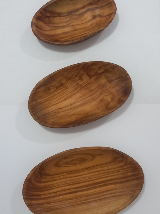 Other - Handcrafted Oval Olive Wood Serving Platter - For Nuts